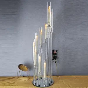 Hiasan Meja Mewah Lilin Kristal Candle  Holder Glass / 9 Arm Crystal Candalebra 5141