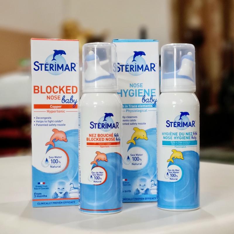 (Hàng nội địa) Xịt mũi cá heo Sterimar vàng và cam 100ml Pháp dành cho bé