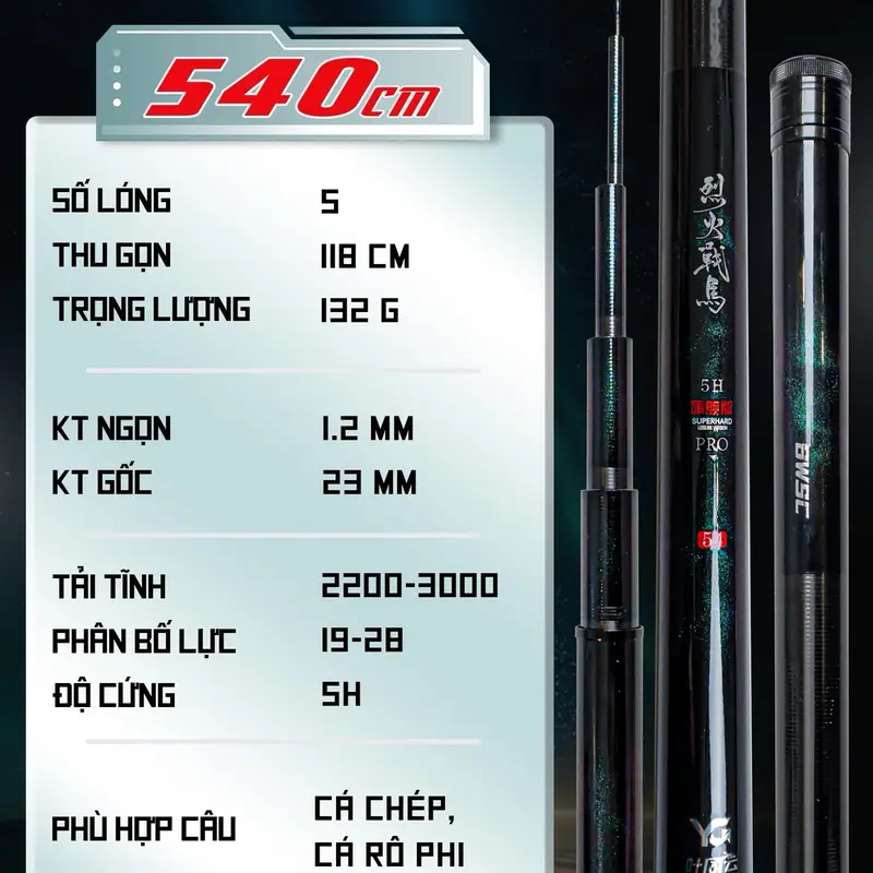 CẦN CÂU YG LIỆT HOẢ 4H RÔ CHÉP 2