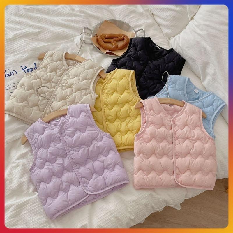 Áo Gile Phao cho bé trai, bé gái, Chất Siêu nhẹ, cúc bấm cho bé từ 9kg-24kg