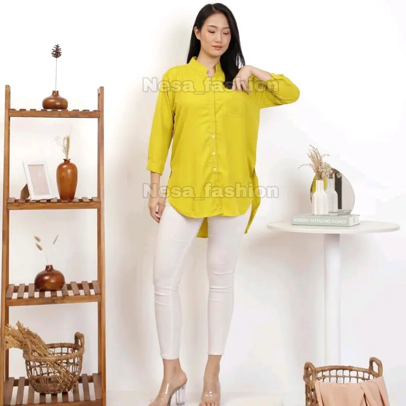 Kemeja tunik polos wanita Atasan 2