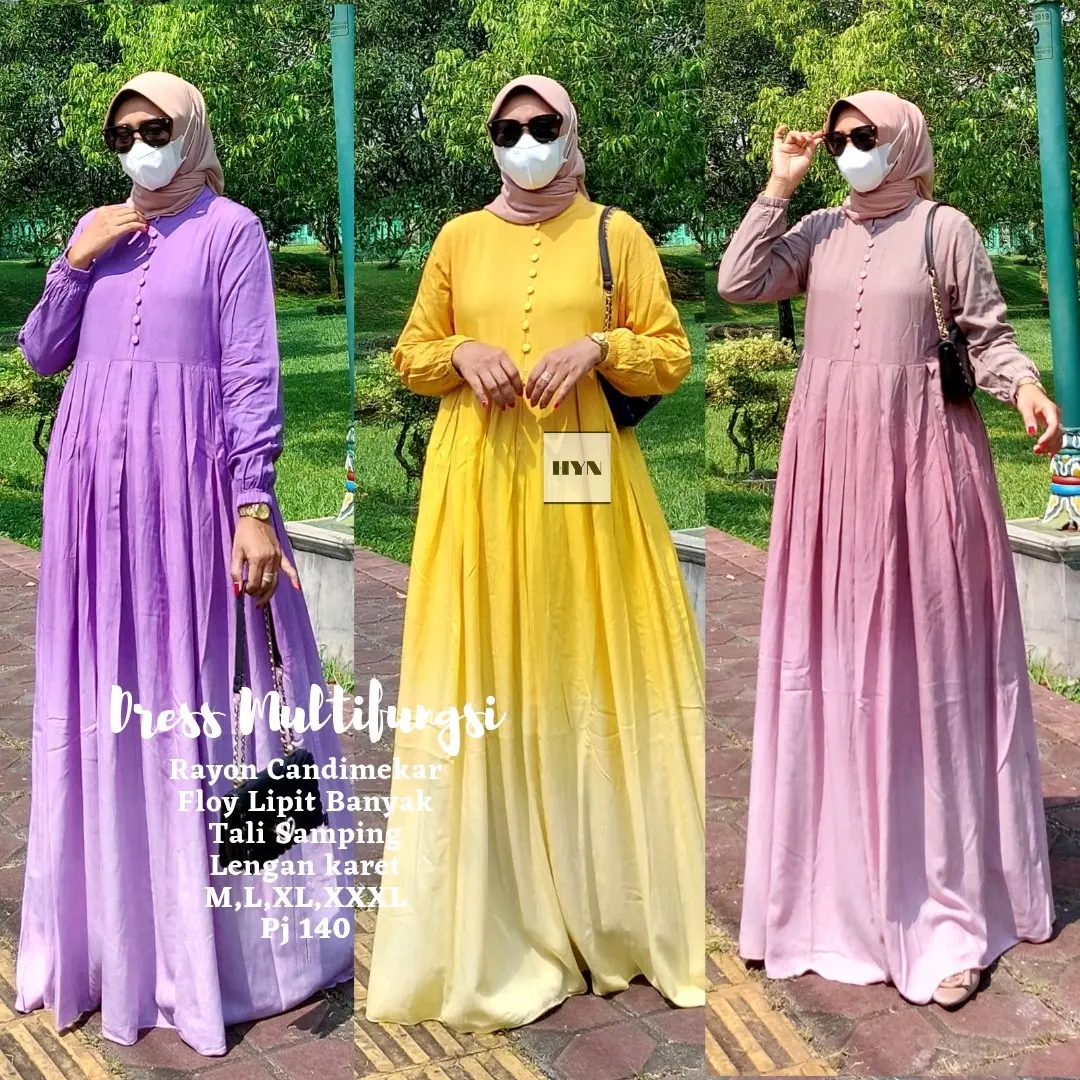 GAMIS GRADASI TERBARU RAYON CANDIMEKAR GAMIS PELANGI GAMIS SYARI Polos Cantik Dress Muslim Pekalongan Kain Kancing