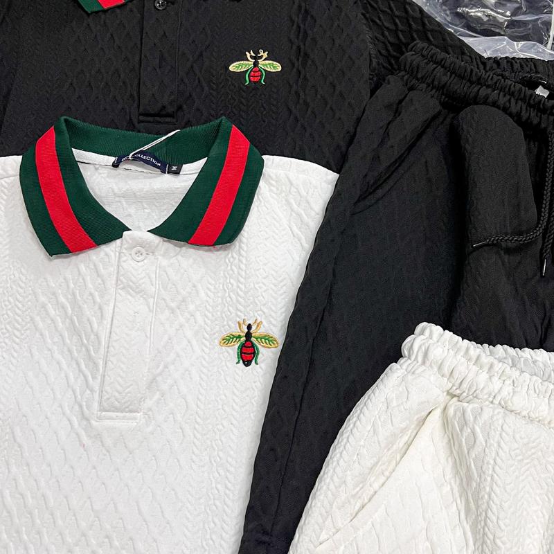 Set đồ bộ nam cổ trụ cộc tay chất liệu xốp nổi by iamthyu - B137 Menswear Áo Quần 6