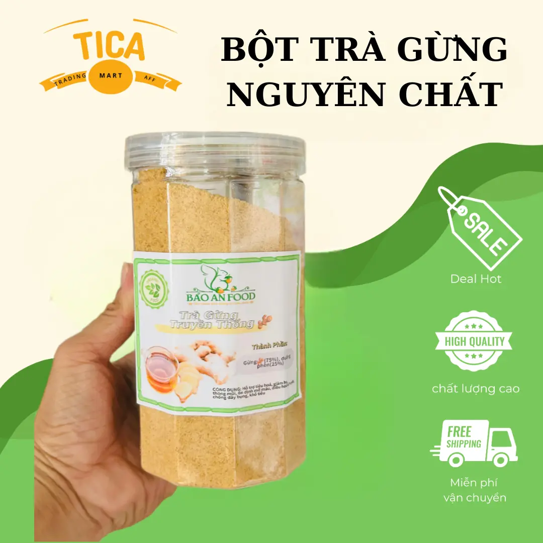 BỘT TRÀ GỪNG NGUYÊN CHẤT 500G - TICA MART
