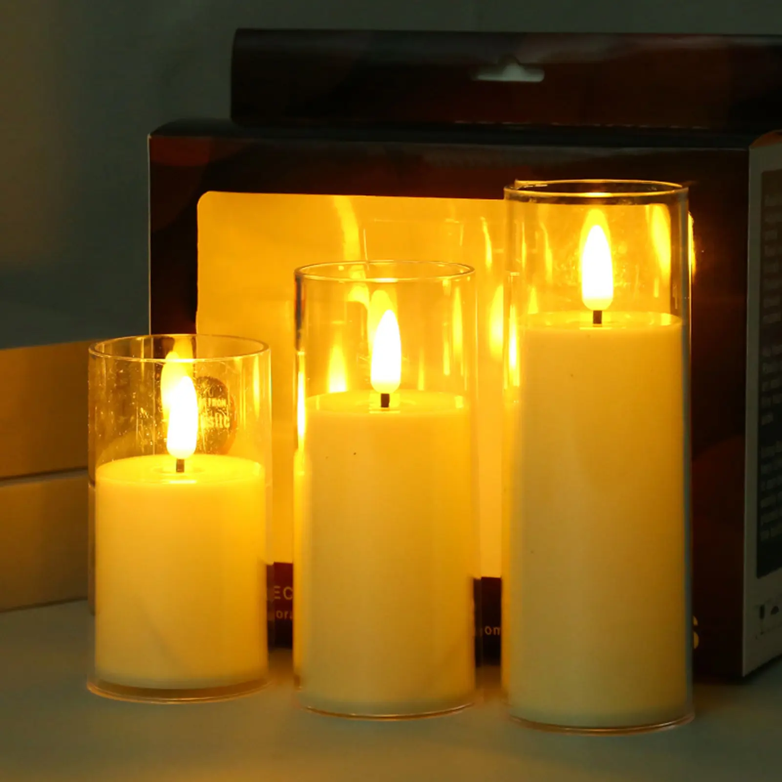 Ghostun-LED Candle Lamp Realistic Looking Flameless Battery-Operated Flickering Fake Candle Light Party Decoration