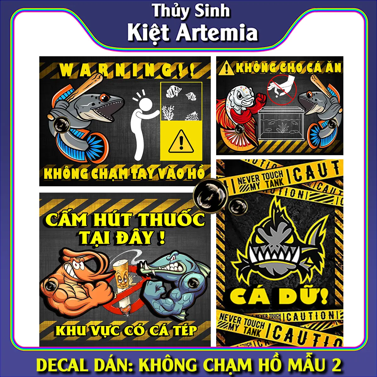 Trang Trí Bể Cá, Decal Dán Bể Cá Vui Nhộn
