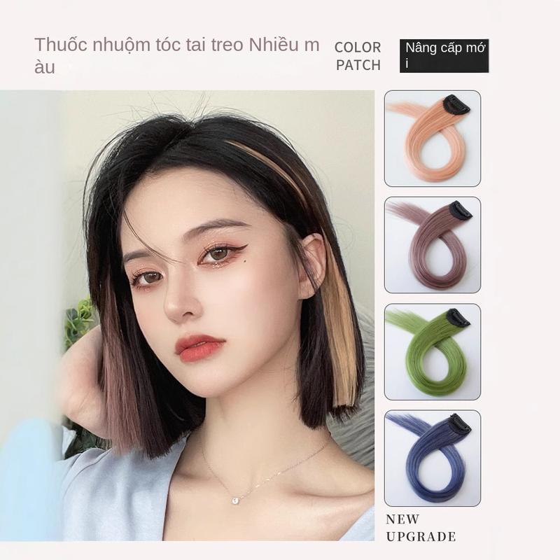 Clip-in colored hair extensions, short wigs, gradient hair extensions, highlights, short hair extensions 1