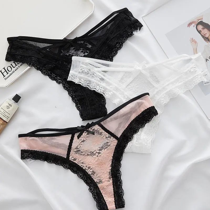 Quần Chíp L.K Ren Mềm R04 Nữ Quần Lót Women Đen Voi 0