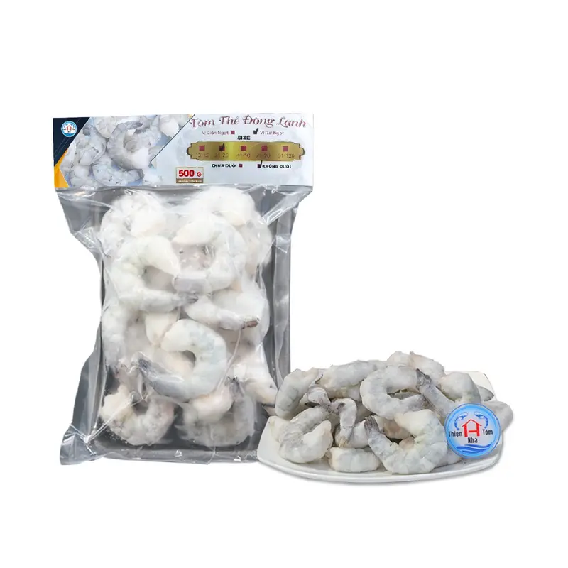 [500gr] Tôm thẻ lột nõn đông lạnh Thiện Nhà Tôm giao nhanh siêu tốc HCM frozen  food 1