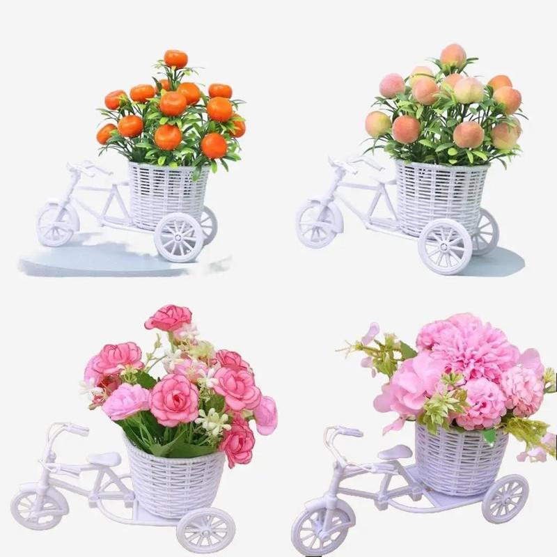 Bộ sưu tập trang trí Giỏ hoa và xe đạp cổ điển - Cắm hoa giả cây trang trí để bàn Phòng Nhiều màu sắc Decor Decor Phòng