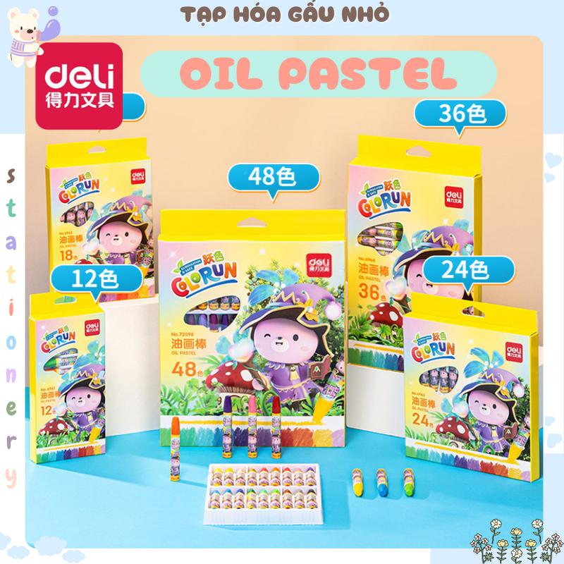 Hộp 12,18,24,36 MÀU SÁP DELI COLORUN Oil Pastel taphoagaunho bomau acrylic