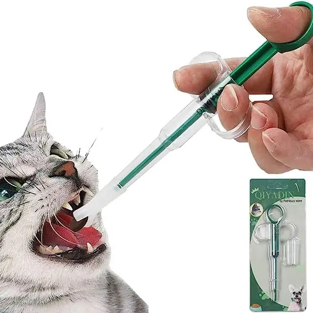 Penyumpan Ubat Haiwan Peliharaan, Dispenser Pil Haiwan Peliharaan, Bahan Silikon, Picagari Petua Lembut