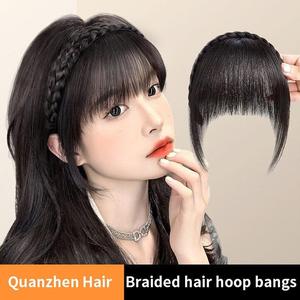 Sweet Girl Bangs Wig Fishbone Braid Air Hair Band Travel Photo Natural  Decoration