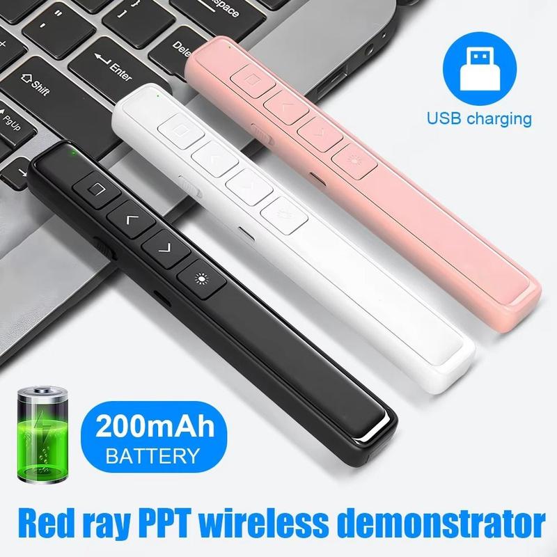 Mới 2.4GHz Trình chuyển trang đa phương tiện Sạc USB Tia hồng ngoại Bấm chuột trình bày Đa năng Trình bày PPT Giảng dạy văn phòng