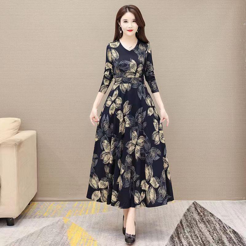 Product Introduction of Váy Dạ Hội Cho Phụ Nữ, Váy In Hình, Phong Cách Cho Mẹ TRUNG NIÊN, Váy Dài xòe Cổ Chữ V, Thích Hợp Cho Mùa Xuân Và Mùa Thu, Hàng Mới Về, Bó Eo, Ngoại Cỡ Gợi Cảm, 2024, Váy Cho Phụ Nữ 6