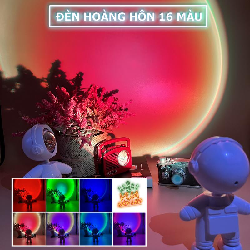 Đèn Hoàng Hôn Phi Hành Gia, Đèn Bình Minh, 16 Màu RGB Chụp Ảnh Sống Ảo, Decor Trang Trí Phòng Ngủ, Phòng Khách
