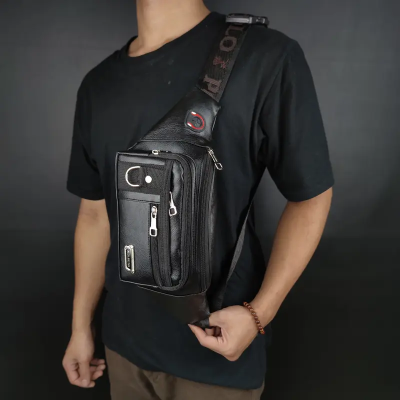 Tas Pinggang Kulit PU Polo Amstar Terbaru Waistbag Tas Selempang Bahu Pria 6