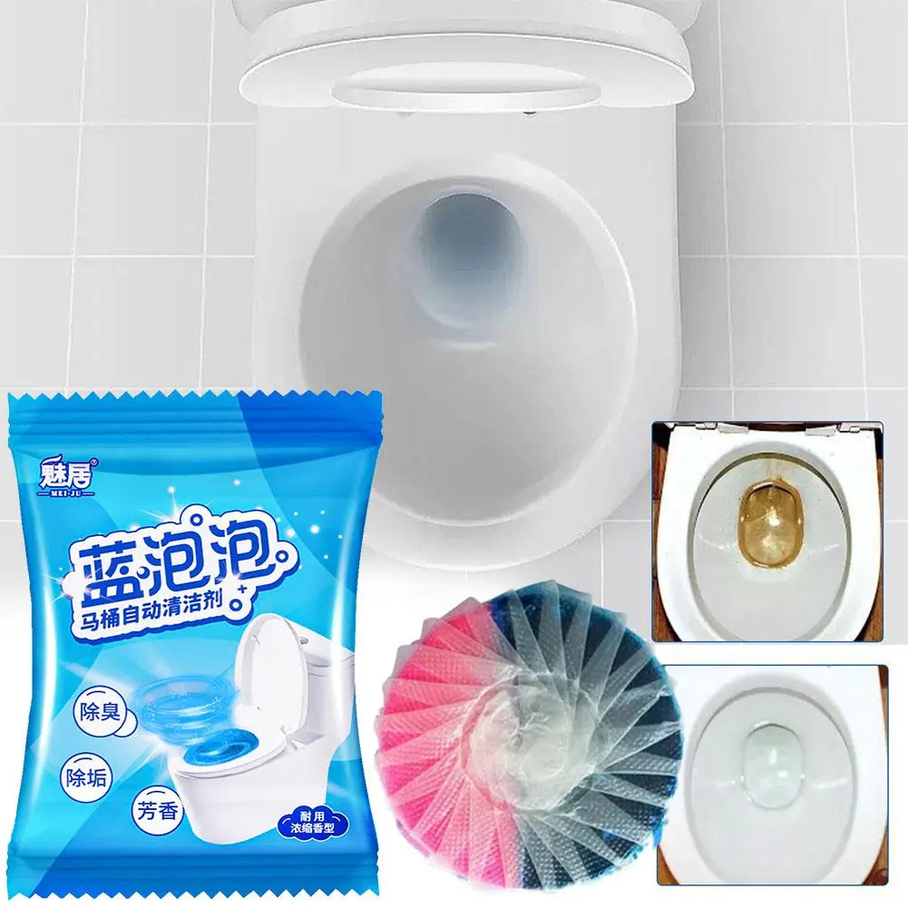 1pc Automatic Bleach Toilet Bowl Cleaner Stain Remover Table Flush Toilet Bleaching Deodorize