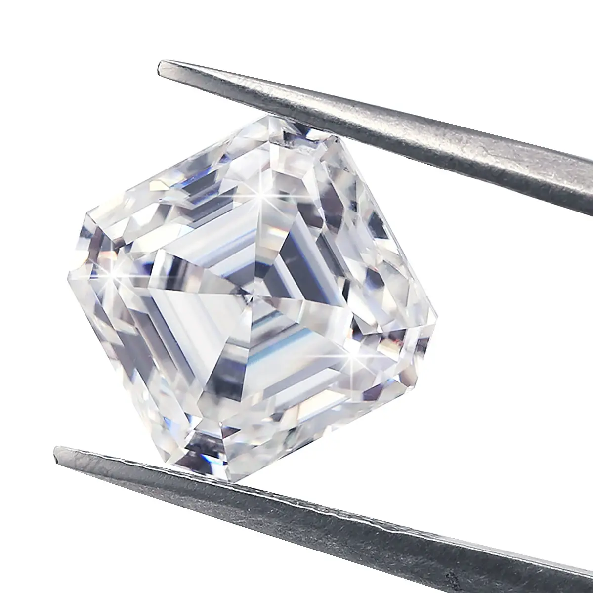 LLXYW Real Asscher Cut Moissanite Stone Brilliant D Color Loose Gemstone Lab Grown Moissanite GRA Certificated Material