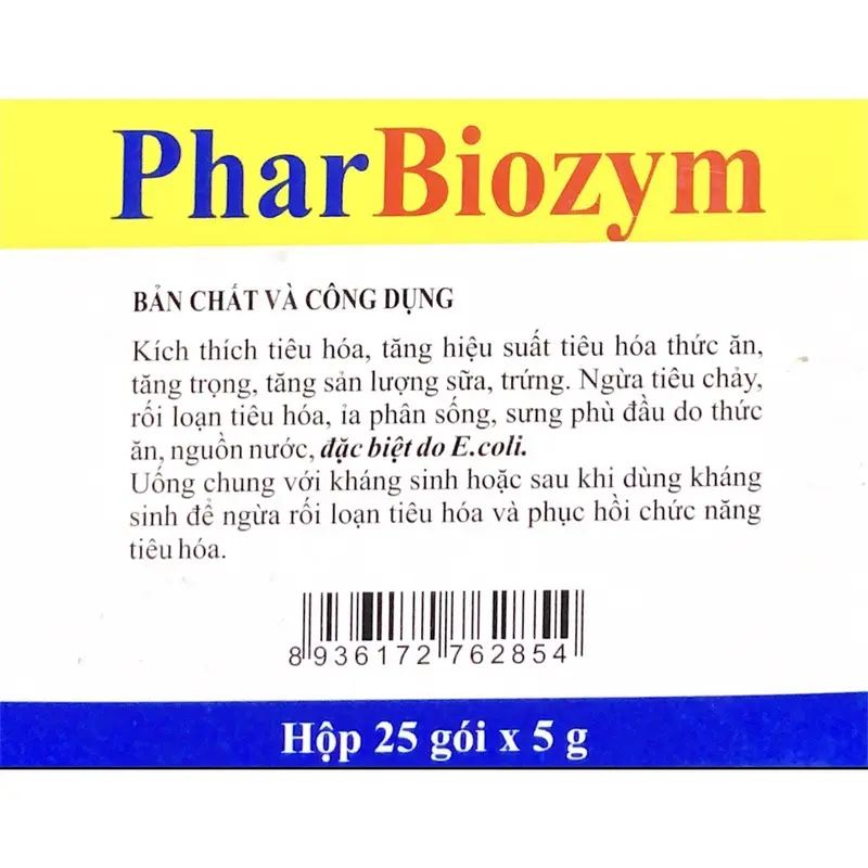 [1 gói] Men tiêu hoá sống Pharbiozym gói 5g, men tiêu hoá hỗ trợ lợi khuẩn đường ruột, điều trị tiêu chảy ở chó và mèo 1
