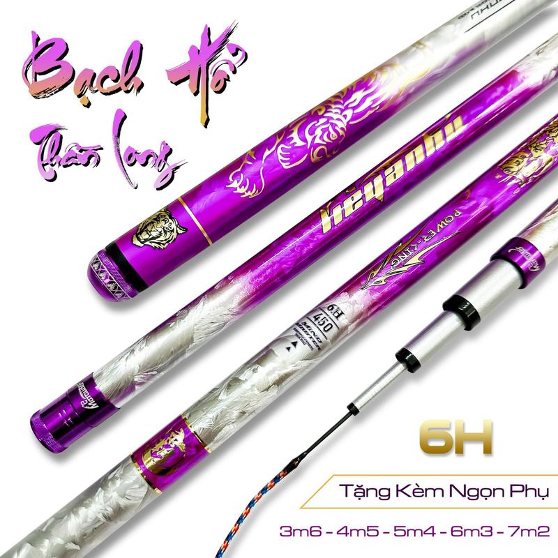 Cần Câu Tay Bạch Hổ Thần Long 6H 19i Tặng Kèm Ngọn Phụ Và Túi Vải