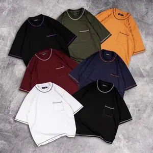 Kaos Oversize Distro Saku Motif Rantai Combed Baju