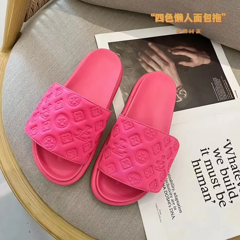 Dép Đế Bánh Mì, Hàng Mới Về Mùa Hè, Thời Trang Nữ, Dễ Phối Đồ, Phong Cách Người Nổi Tiếng Trên Internet, Có Quai Dán, Thiết Kế Dập Nổi, Thích Hợp Cho Các Hoạt Động Ngoài Trời DéP Slipper Dép Lê Women 6