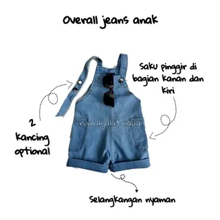 Overall jeans anak (saku pinggir) 1