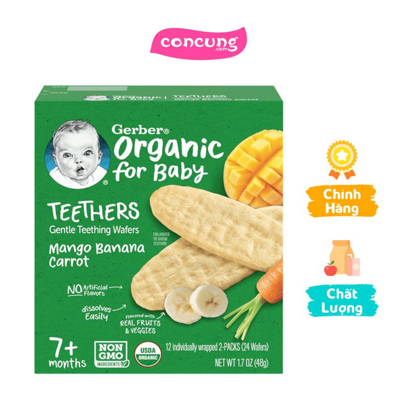 Bánh gạo hữu cơ Gerber Organic vị xoài chuối cà rốt