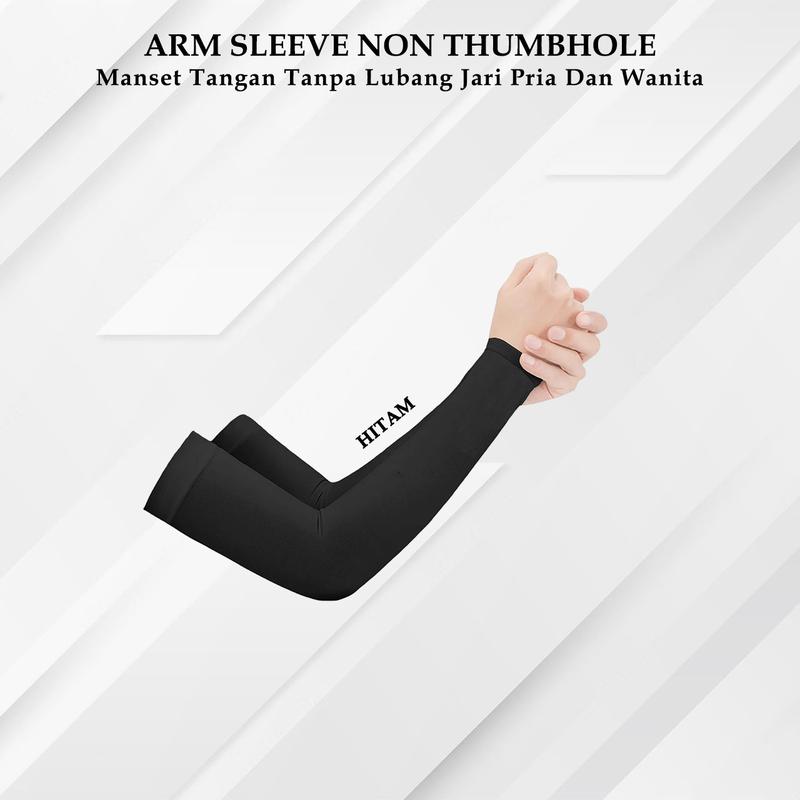 Manset Tangan Handsock Armsleeve Tanpa Lubang Jari Olahraga Pria Wanita Abu 4