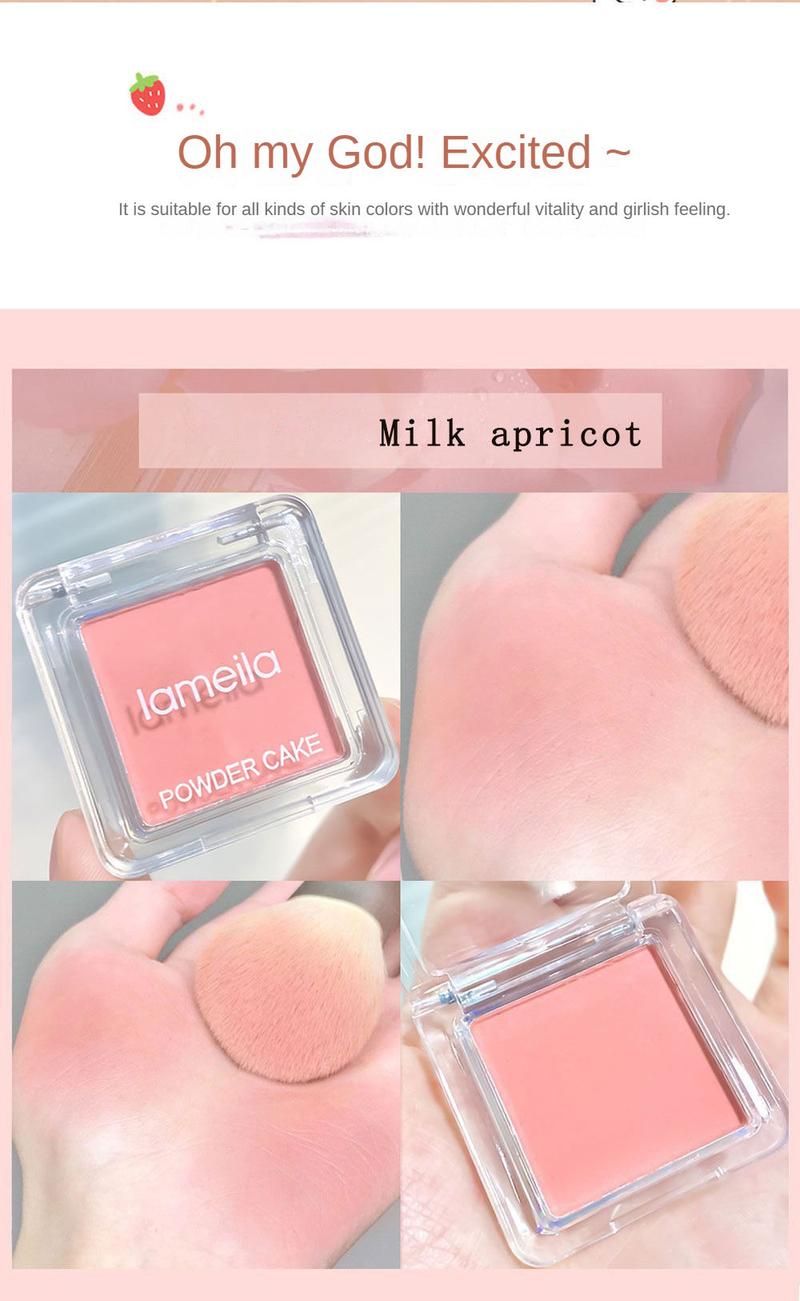 Product Introduction of [Buy 1 Take 1 Free ] Monochrome Blush +Free Blush Brush 2PC Makeup Set ,Nude Makeup Natural Waterproof Bright Skin Color Panel Matte Cosmetics Blusher Facial Powder 15