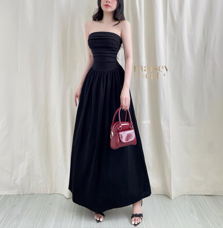 [MAISEY ẢNH THẬT] 1470 - ĐẦM MAXI CÚP NGỰC DRAPPING TỈ MỈ CÓ HAI TÚI SƯỜN TIỆN LỢI Nữ Women Nữ Women Dress Thun 5