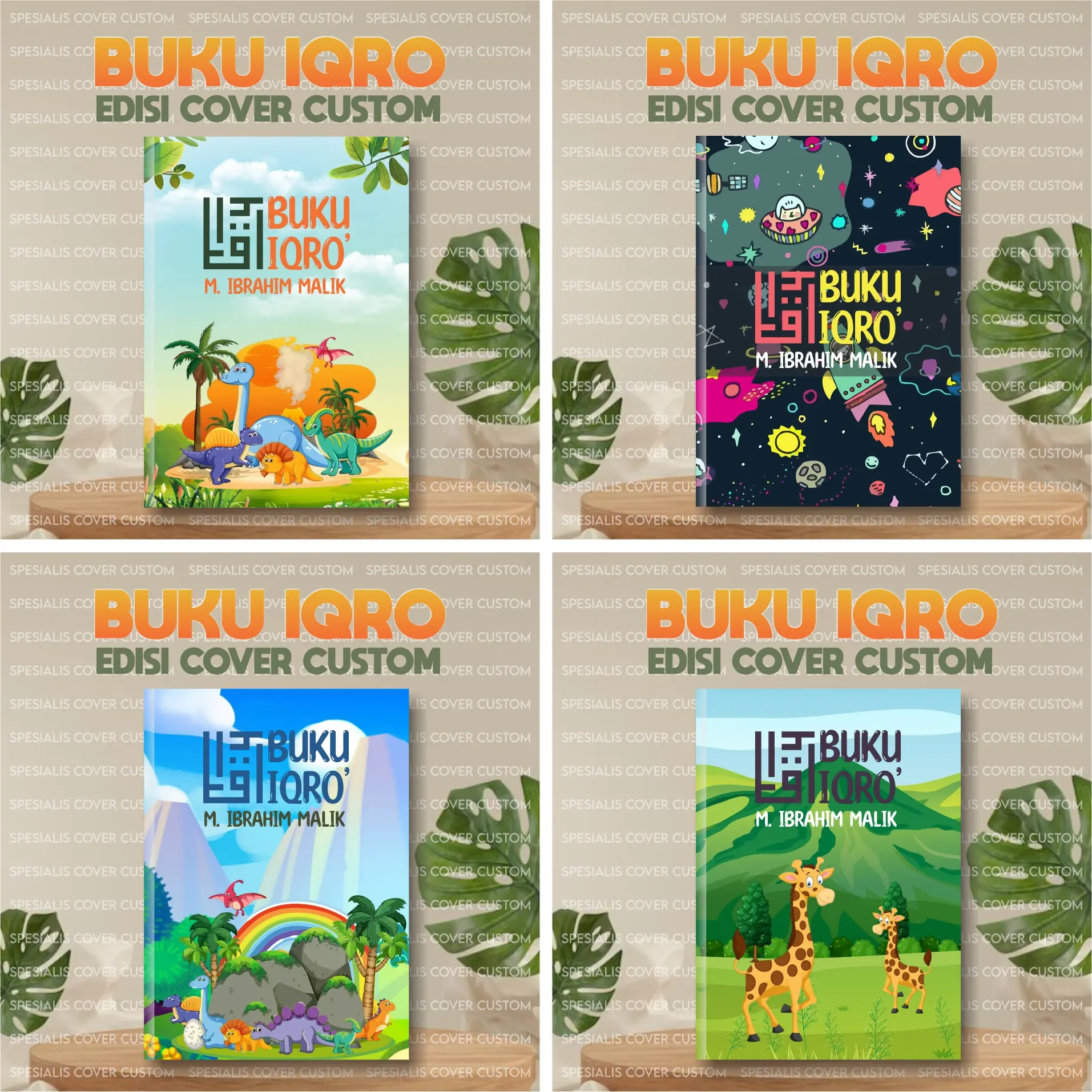 Iqro custom nama foto anak soft cover buku iqro milenial full color