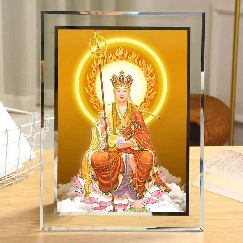 Product Introduction of Please Give a Blessing to Dizang Bodhisattva Crystal Glass Photo Frame Decoration Dormitory Office Family Good-looking Decoration Table 6
