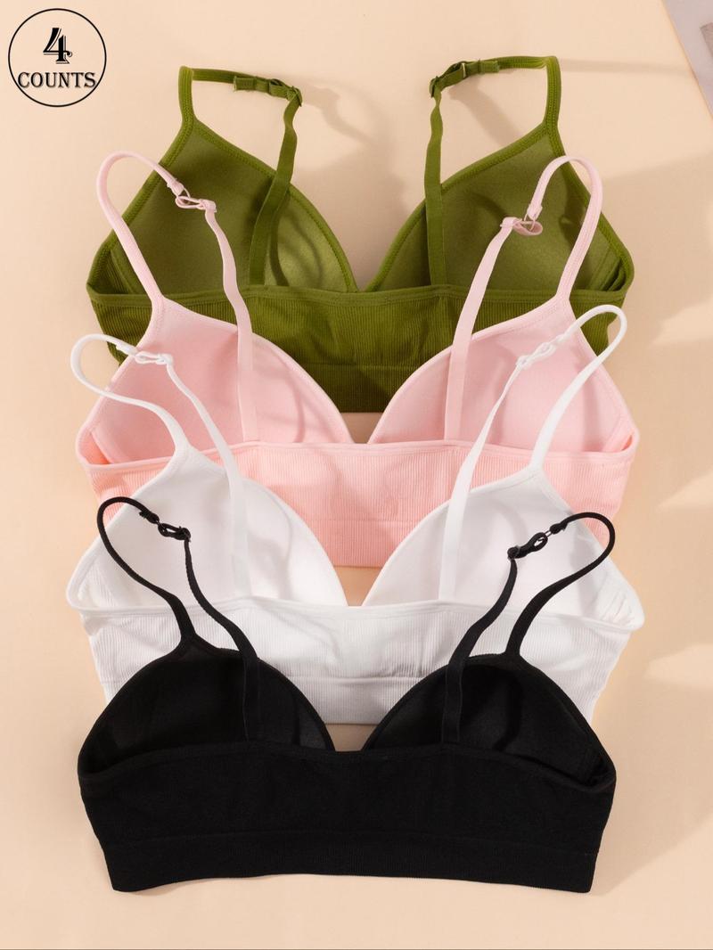 Product Introduction of Women's Solid Bra, Comfortable Breathable Seamless Adjustable Strap Bra, Soft Lingerie for All Seasons 9