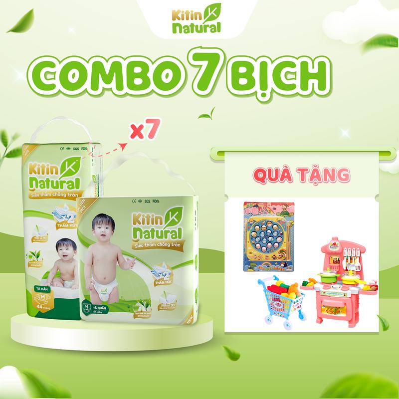   TẶNG QUÀ COMBO 7 BỊCH BỈM  Bỉm Kitin Natural đủ size cho bé từ Newborn đến 4XL mỏng nhẹ thấm hút tốt ngừa hăm cho trẻ sơ sinh 