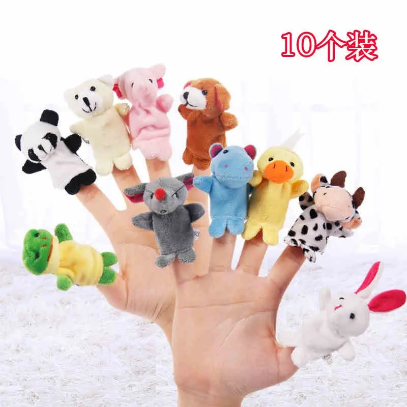 ตุ๊กตานิ้วผ่อนคลาย 10 ชิ้นเด็กทารกตุ๊กตาหุ่นนิ้วตุ๊กตาหุ่นมือสัตว์ถุงมือเด็กตุ๊กตานิ้วชุดสูท