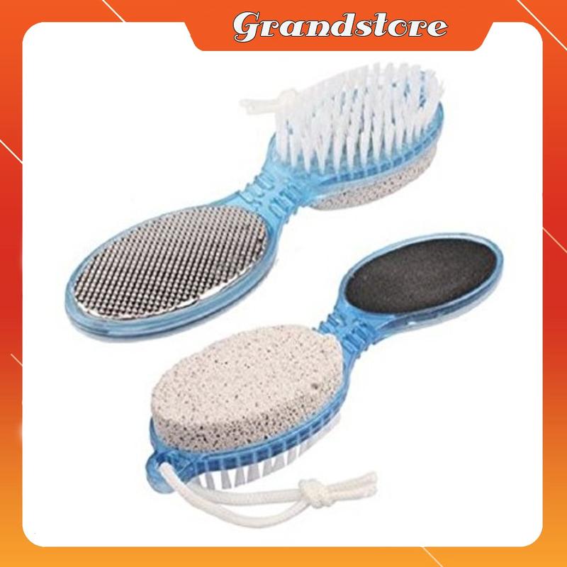  Bàn chải chà gót chân đá bọt biển kì ghét tẩy tế bào da chết đa năng 4in1: đá bọt khô bàn chải nhựa kim loại chà nhám 