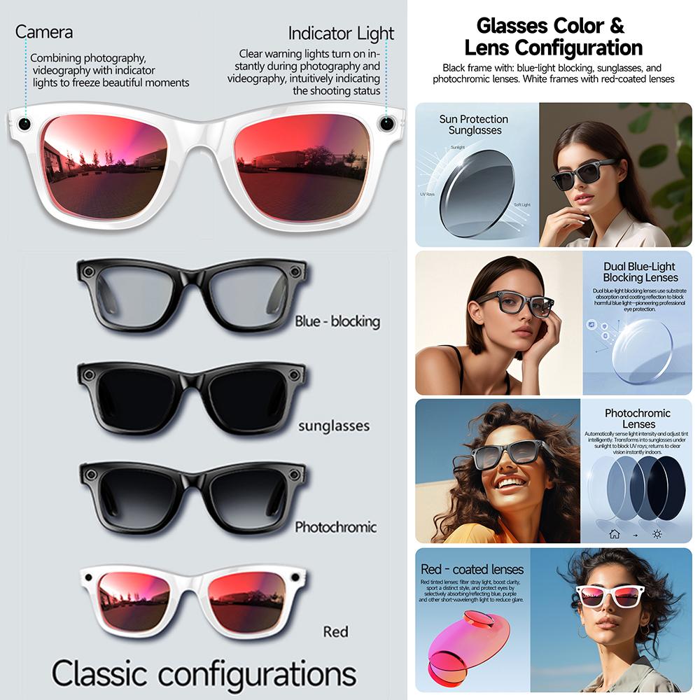 2026 New AI Smart Sunglasses 800W Camera Men Color-Changing Translation Glasses Waterproof Call Photo Video Recording Glasses - Image 5