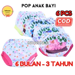 6 Pcs Celana Pop Anak 6 Bulan - 3 Tahun Celana Pop Bayi - Termurah Motif Kartun Little Cat