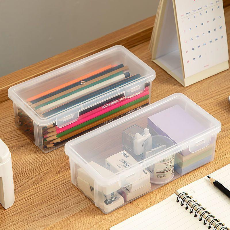 Hộp Đựng Bút Chì Bằng Nhựa Trong Suốt, Phong Cách Hiện Đại, Dung Tích Lớn, Hộp Văn Phòng Phẩm, Thích Hợp Cho Học Sinh