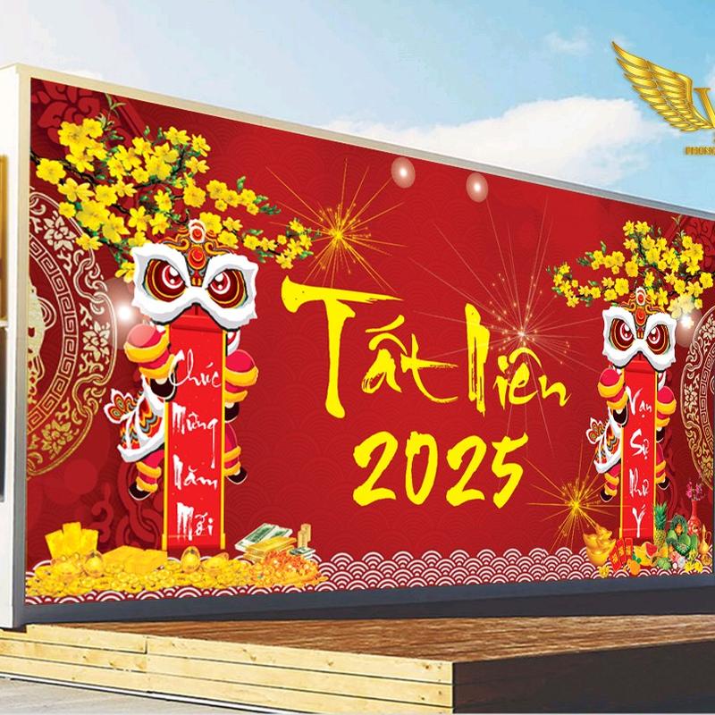 Phông nền 3D chụp hình Tết in theo yêu cầu