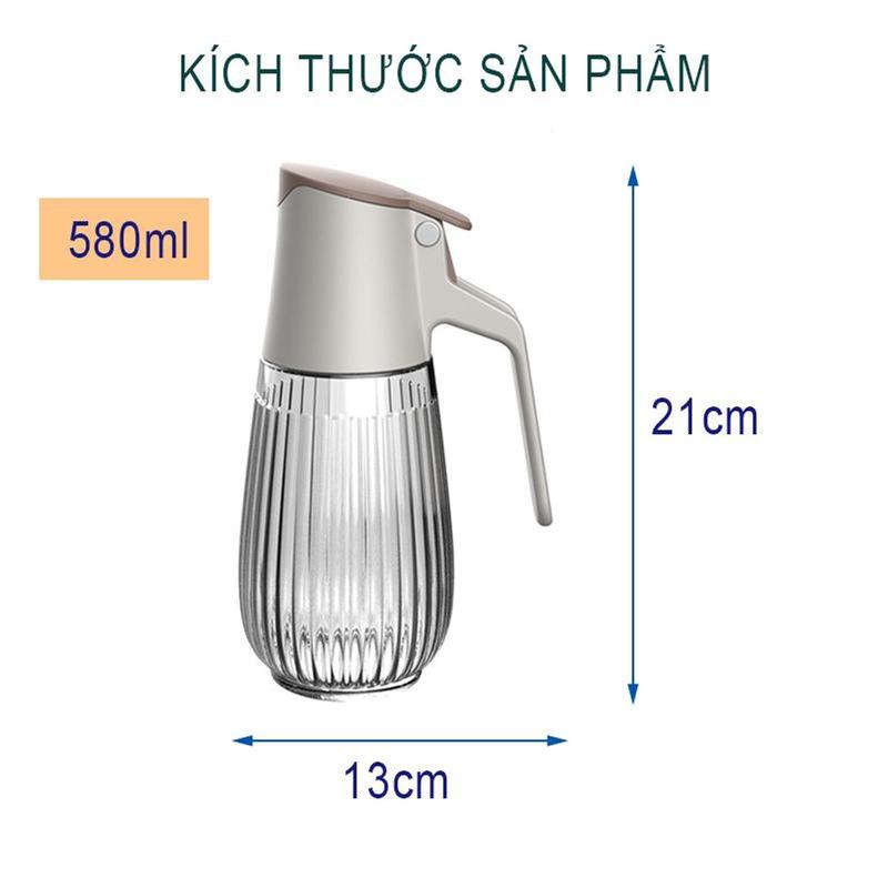 Bình đựnġ dầu ăn , gia vị nhà bếp bằng thủy tinh nắp mở tự động chắc chắn 1