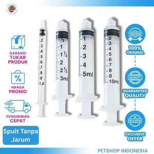 Spuit Syringe Hewan 1ml 3ml 5ml 10ml - Alat Pemberi Makanan Obat Pet