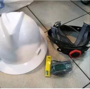 Helm Proyek Full Brim MSA lokal / Safety helmet Full Brim MSA SNI ( Fastrack + tali dagu )