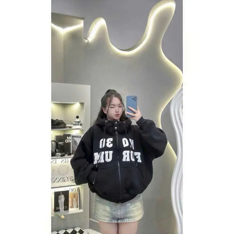 Áo Khoác Hoodie Nam Nữ Zip Mũ Unisex Dây Kéo  Nón Bự 2 Lớp vải Sành Điệu Wonmer - Top, Women 8