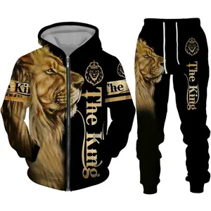 jaket lion/jaket macan/jaket hoodiee/jaket printing/jaket hoodiee setelan Tebal Hoodie