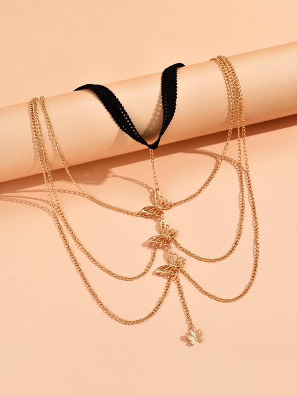 Women's Elegant Butterfly Decor Layered Thigh Chain for Women & Girls, Fashion Trendy All-match & Exquisite Jewelry for Gift for Party, Daily Decor 6
