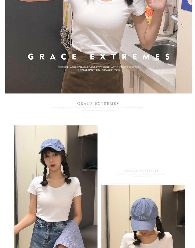 Product Introduction of Belle Live Action Dress 2025 Spring Summer New Women's Black Short U-Neck Short Sleeve T-Shirt Korean Style Casual Tight Sexy Pretty Woman Red Dress 51