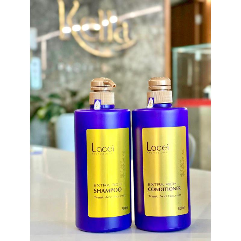 BỘ DẦU GỘI VÀ DẦU XẢ LACEI MÀU TÍM EXTRA RICH CHAUI 800ML - HÀNG CHÍNH HÃNG CÔNG TY Dưỡng Tóc